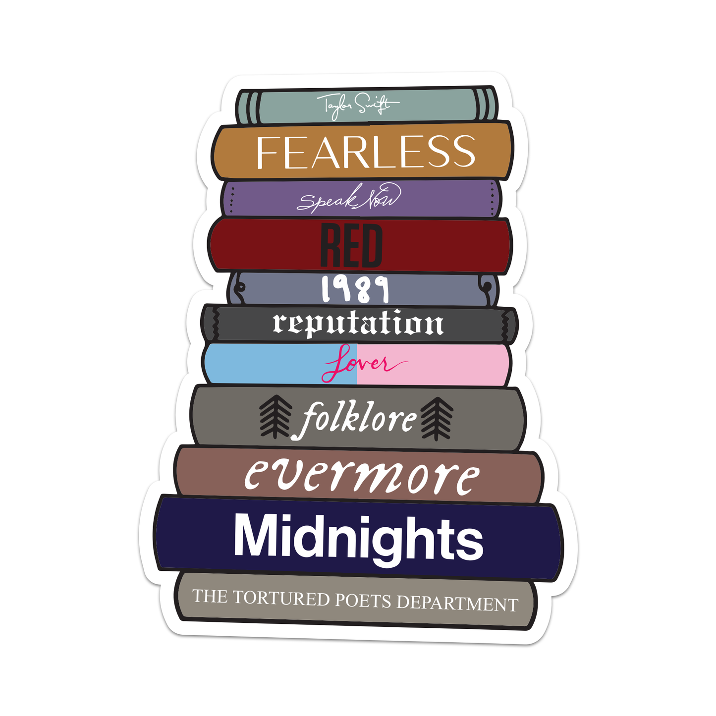 Taylor Swift Album Books Sticker