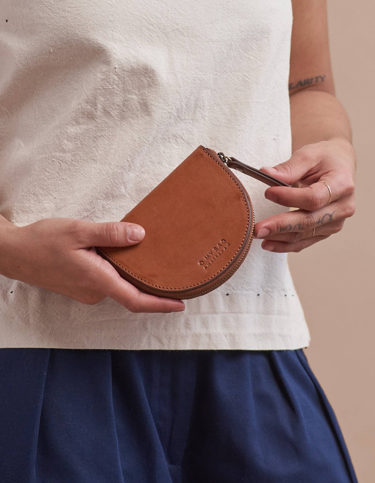 Leather Purse Laura - Cognac Classic Leather