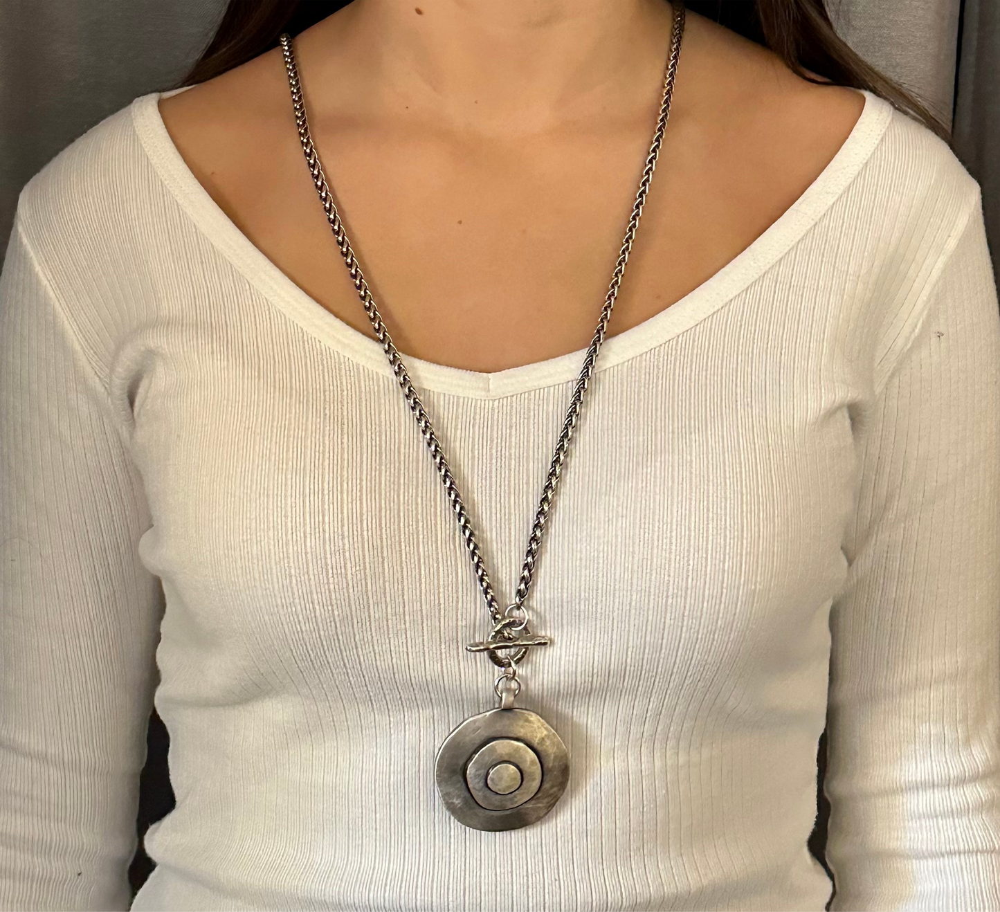 Long Concentric Circles Necklace