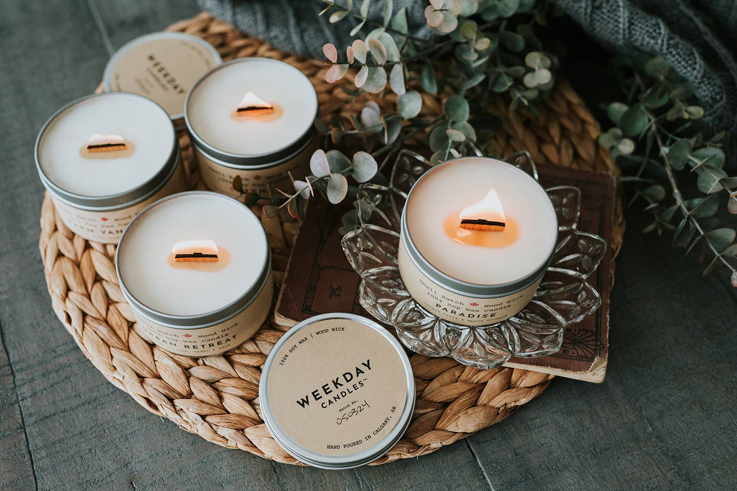 Winter Cabin Candle Tin