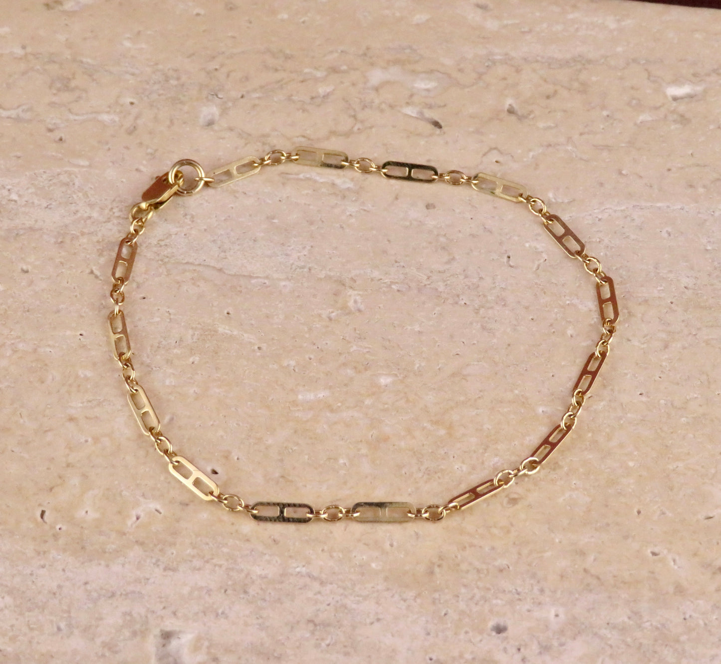 14k Solid Gold Delicate Links Bracelet