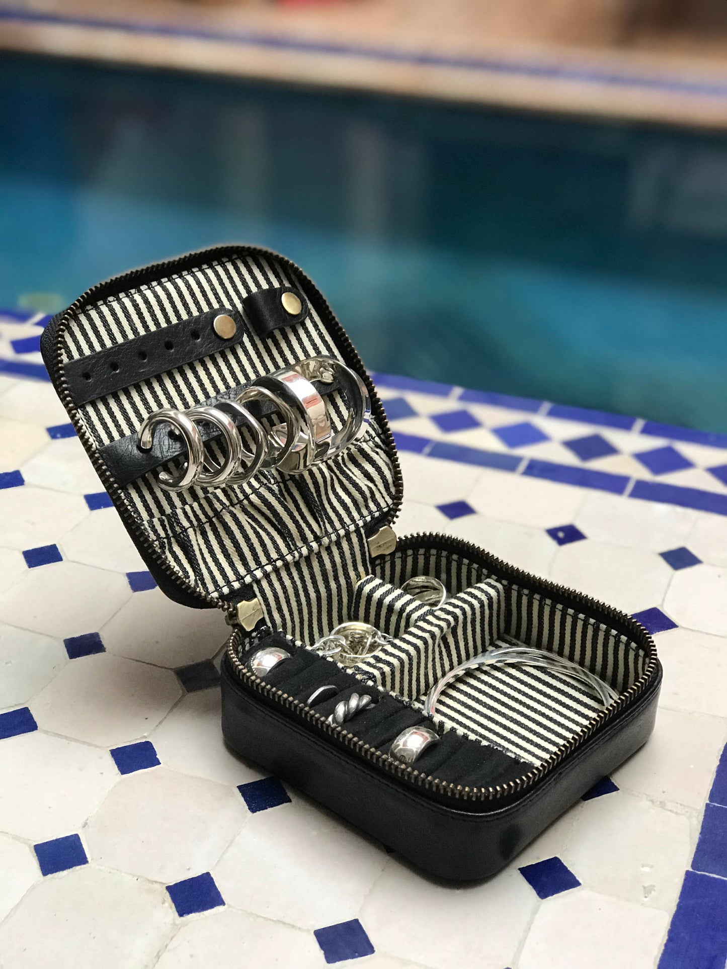 Leather Jewelry Box - Black Stromboli Leather