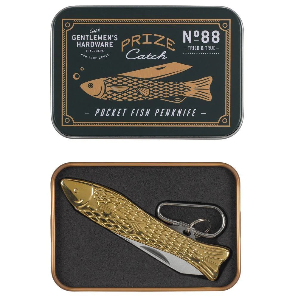 Brass Fish Pocketknife Keyring