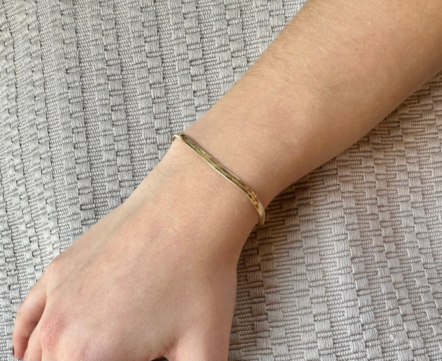Gold Filled Herringbone Chain Bracelet