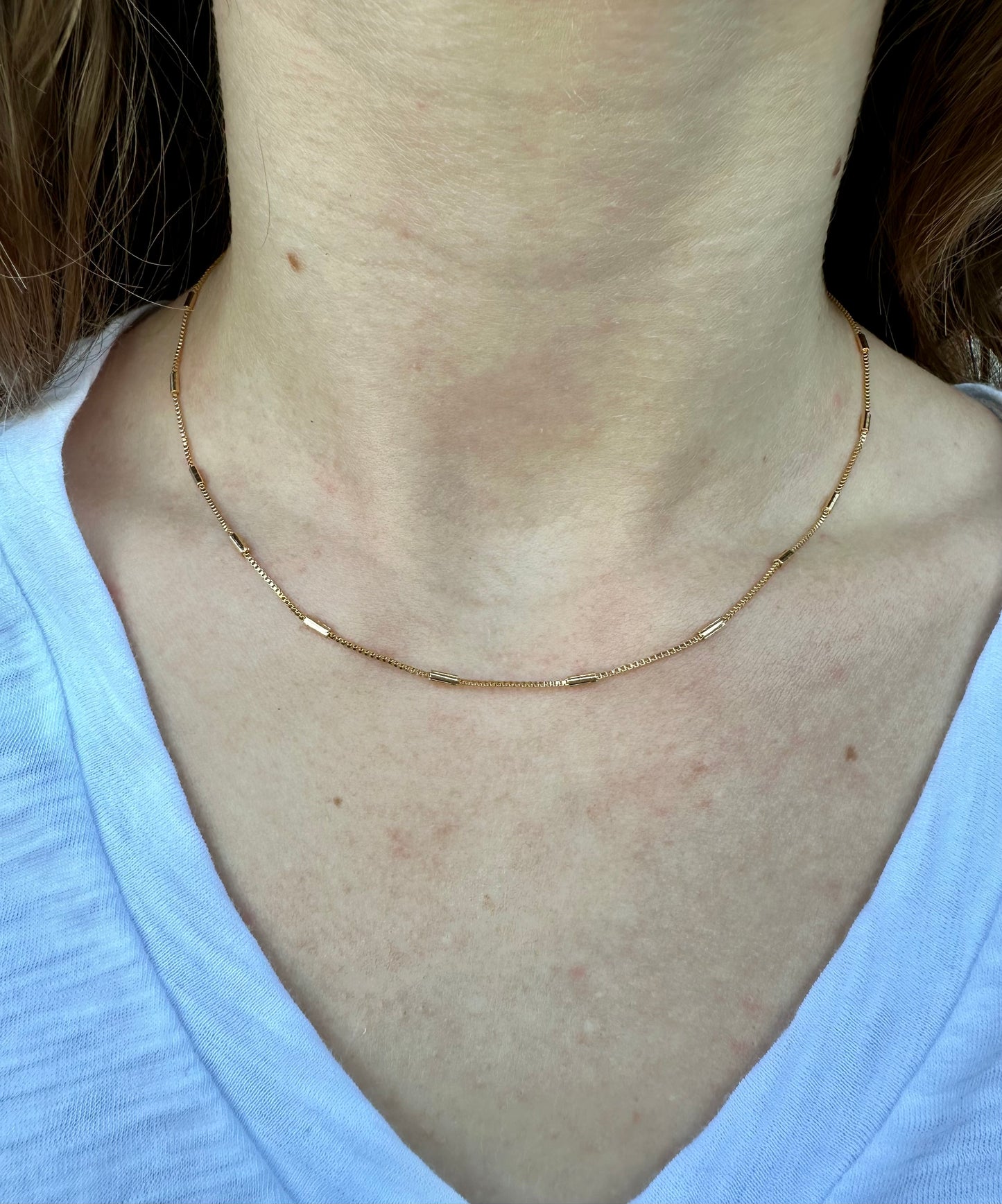 Gold Filled Station Bar Chain