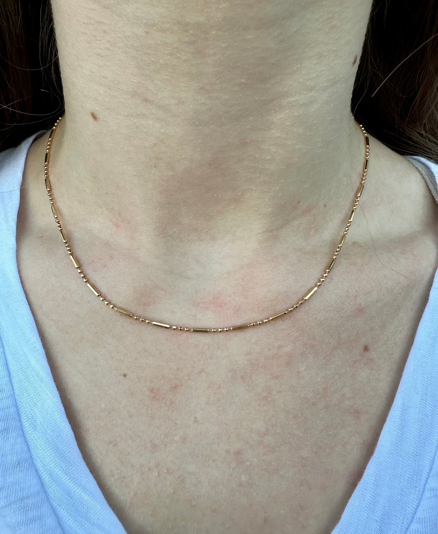 Gold Filled Bar Link 3 + 1 Chain