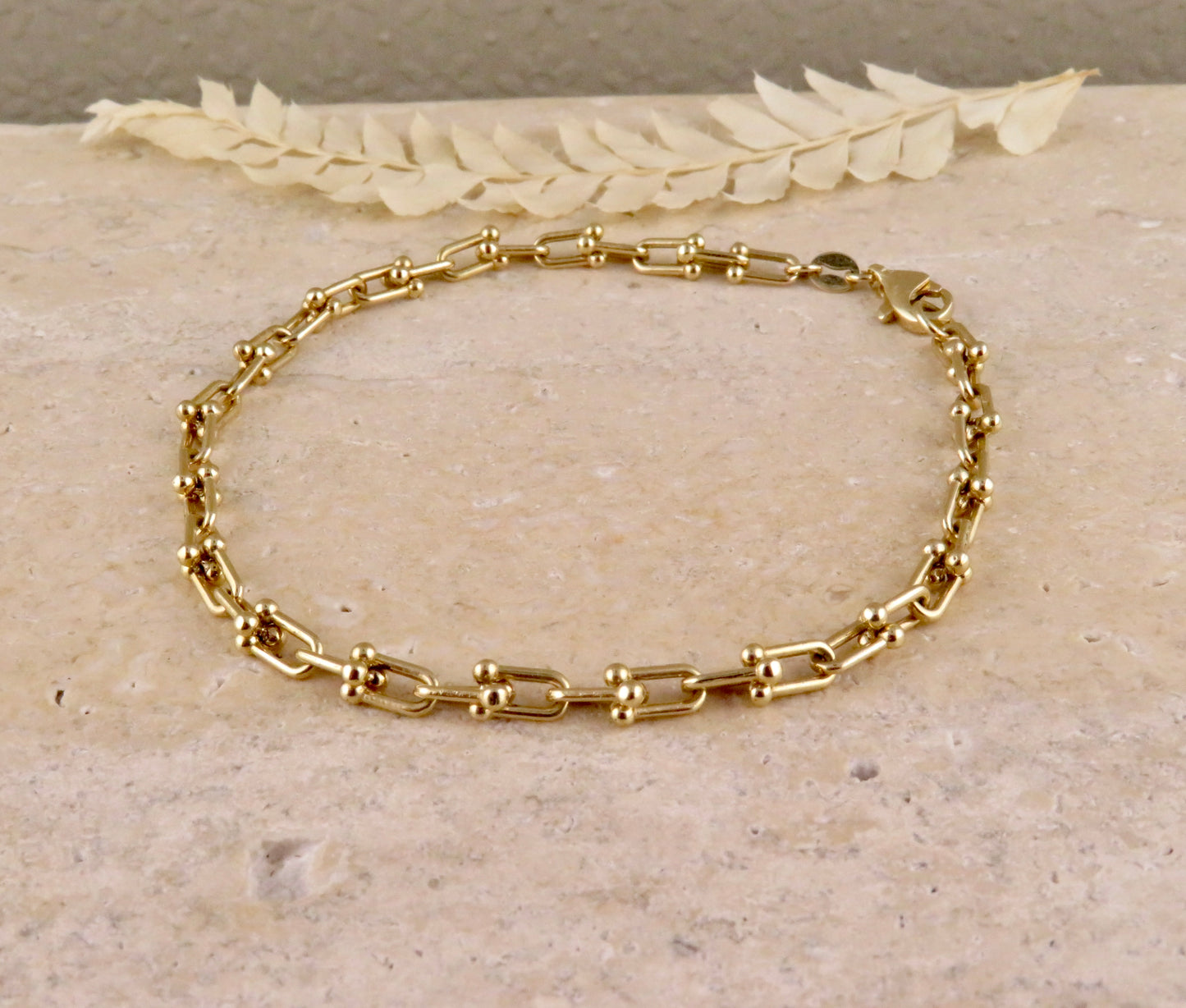 Solid Gold Jax Style Links Bracelet