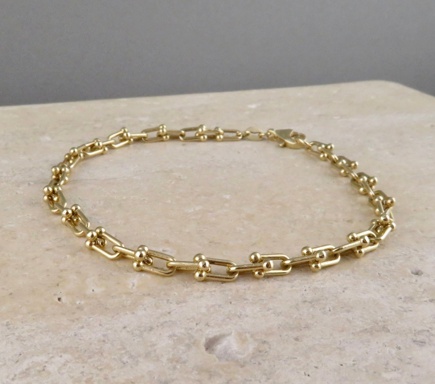 Solid Gold Jax Style Links Bracelet