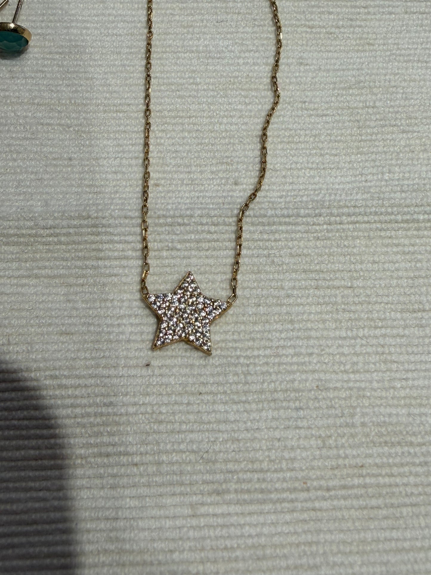 Vintage Gold Vermeil Star CZ Necklace