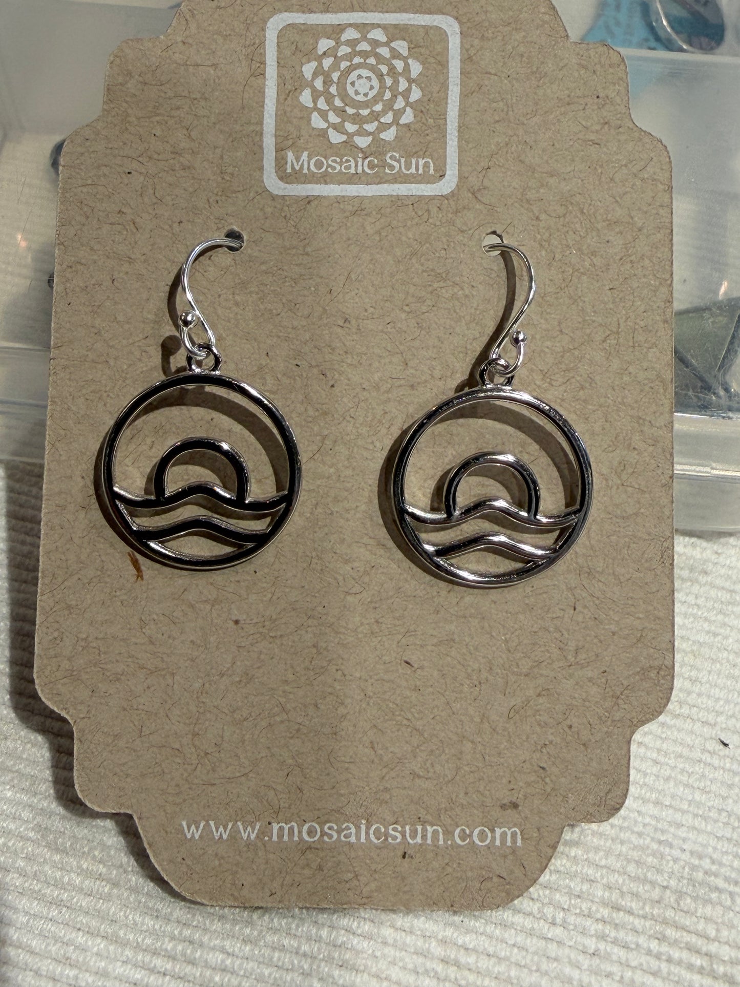 Ocean and Sun Earrings - Sterling