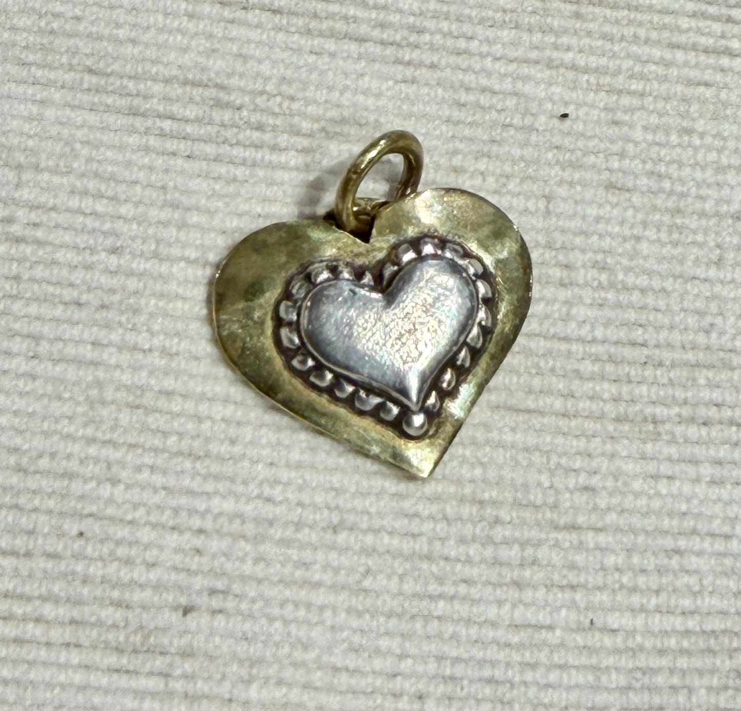 Vintage Sterling/Brass Heart Pendant