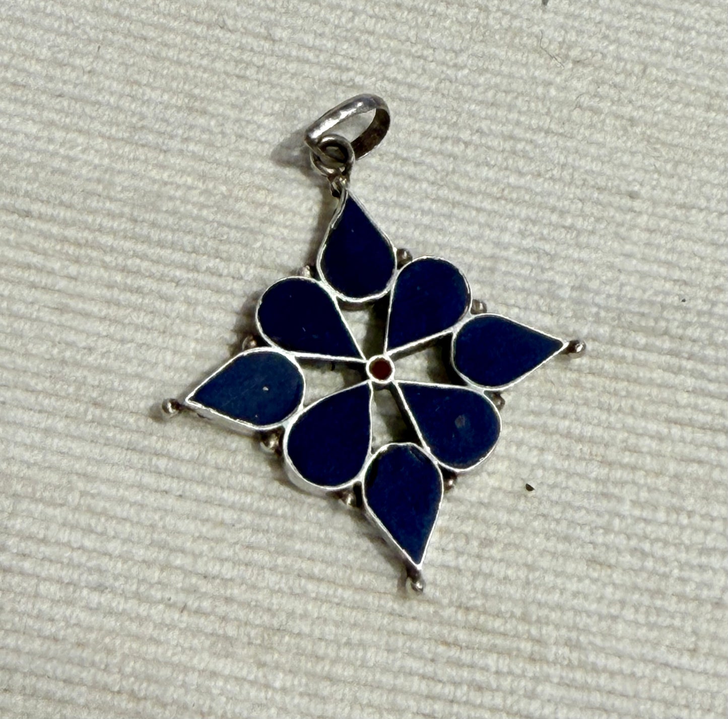 Vintage Lapis Pendant - Sterling