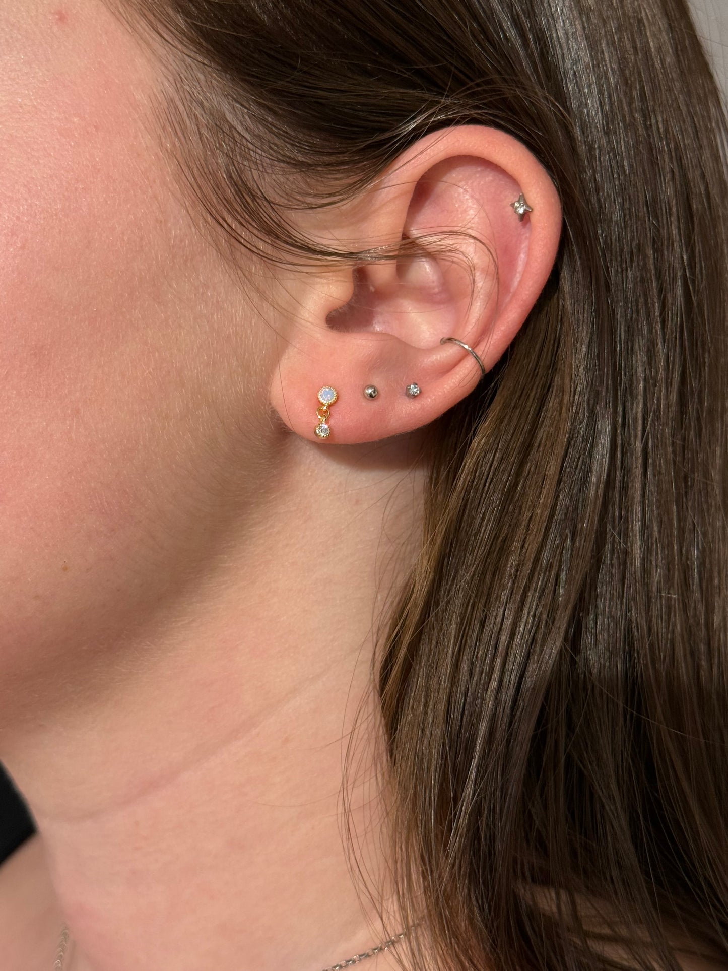 Opalescent CZ Drop Post Earrings - GV