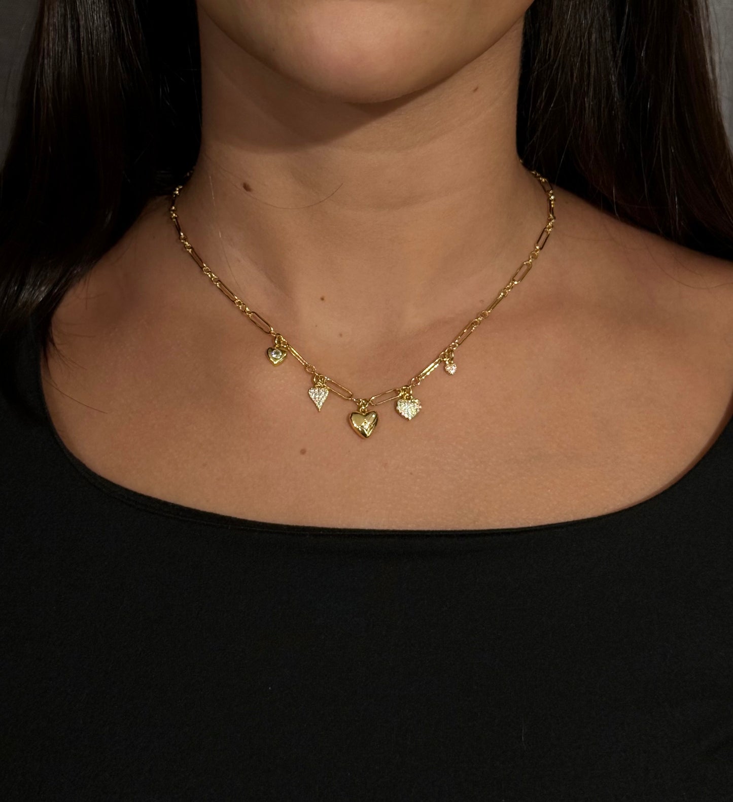 Five Sweet Hearts Necklace - GF