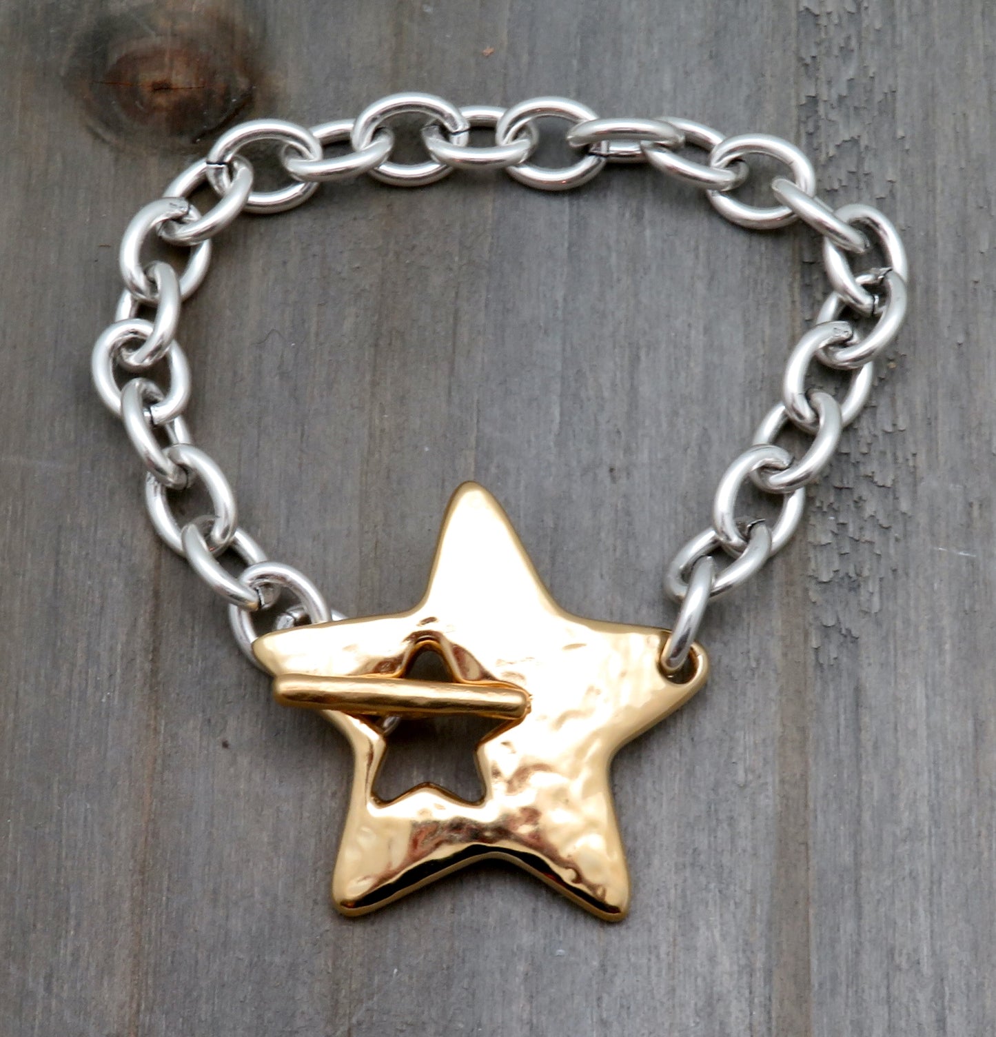 'Star in Front' Bracelet - Mixed Metals