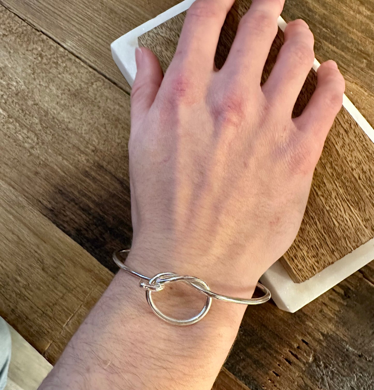 Sterling Knot Latch Bracelet