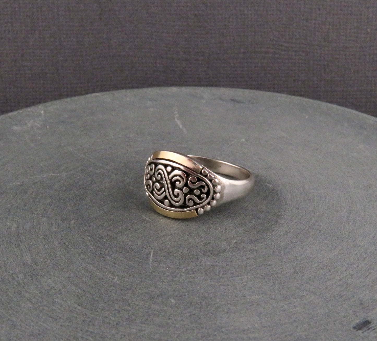 Sterling/Gold Geo Crown Ring