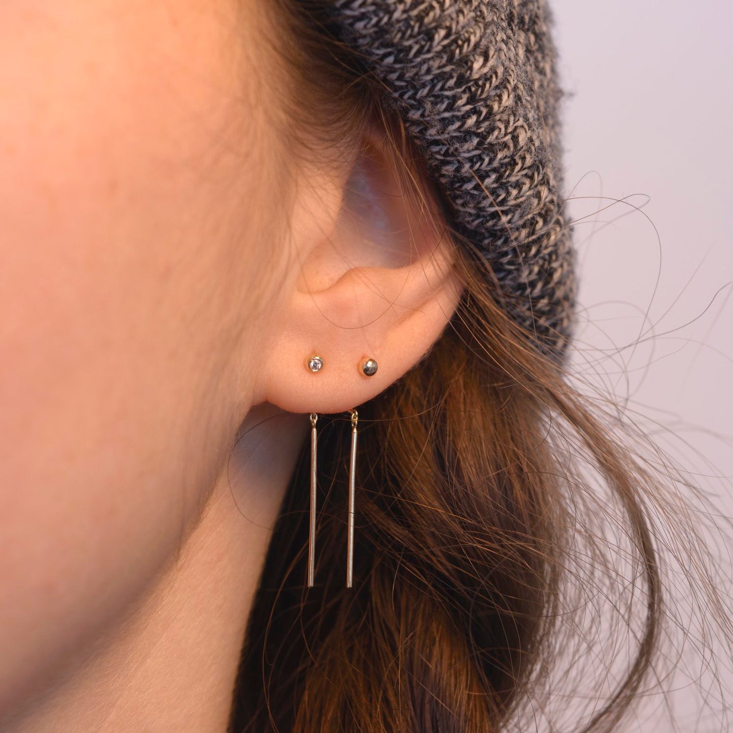 14k Gold 'Chime' Diamond Stud Earrings