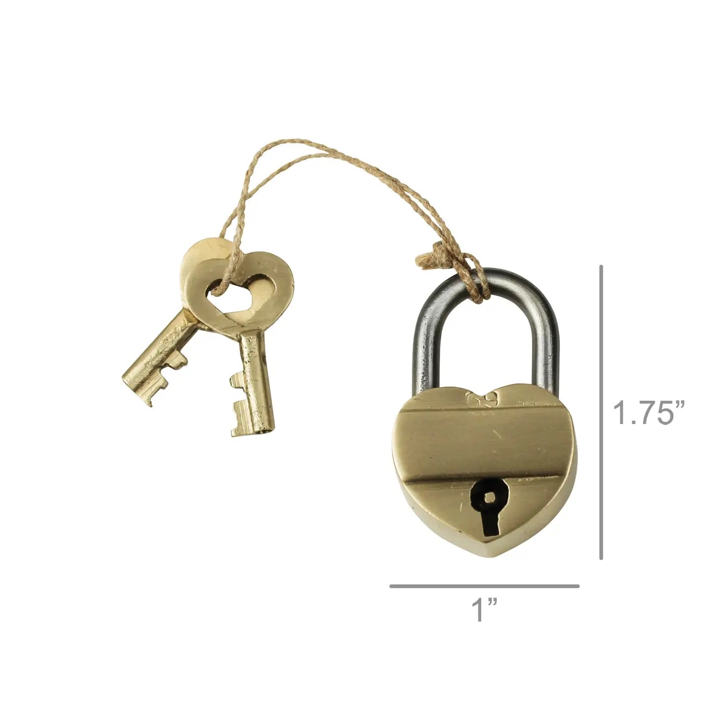Brass Heart Lock+Key
