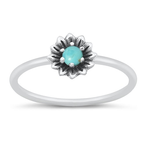 Dainty Turquoise Flower Ring