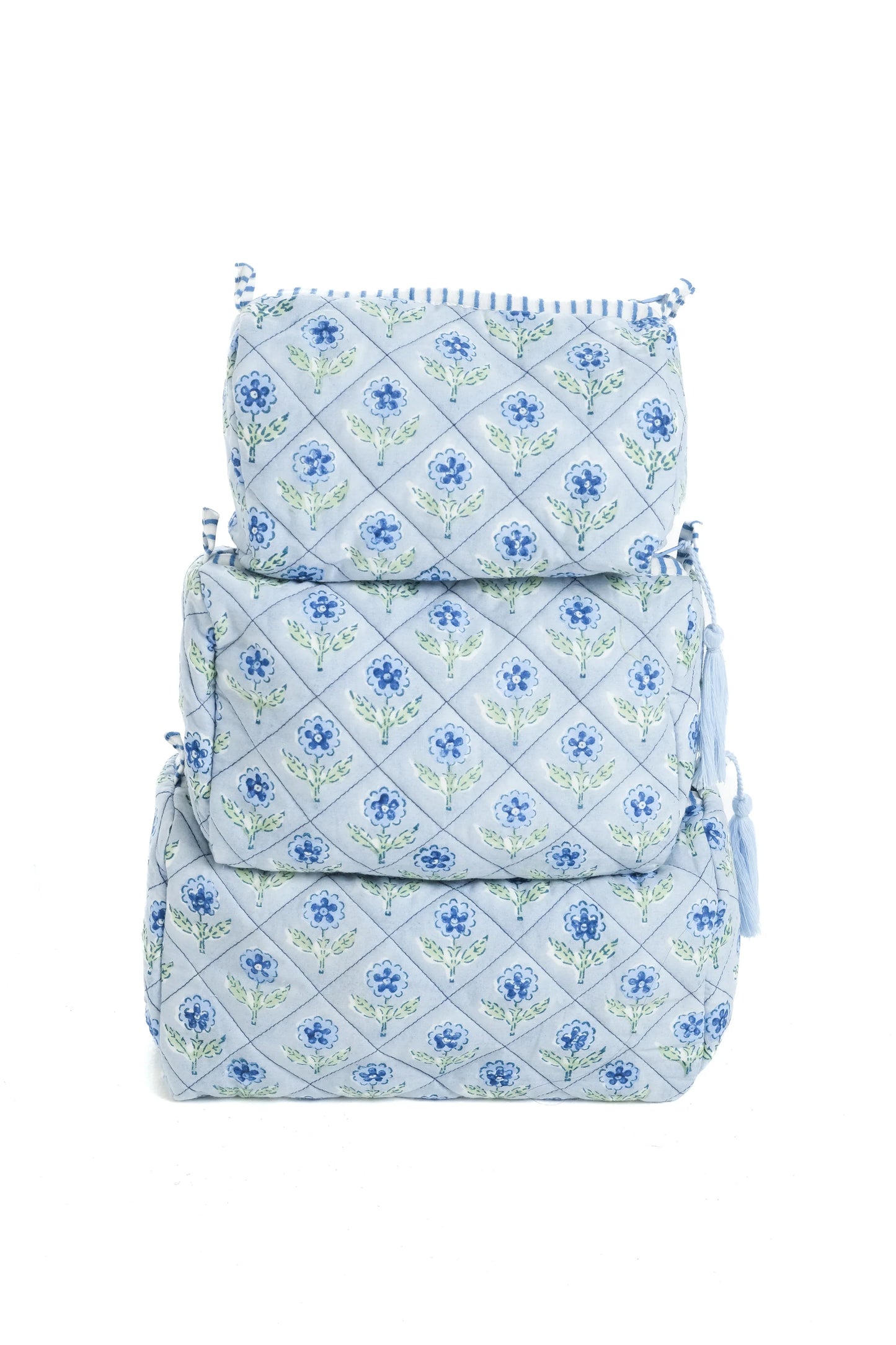 Toiletry Pouch - Mona Blockprint Blue - sm