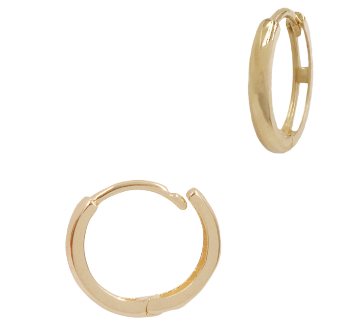 14k Solid Gold Huggie Hoops 11mm