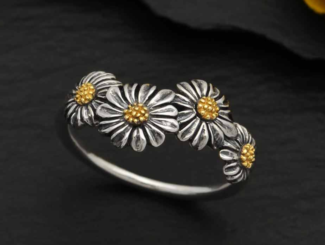 Daisy Chain Ring - Mixed Metals