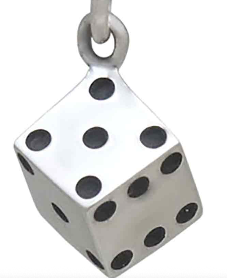 3D Dice Necklace - Sterling