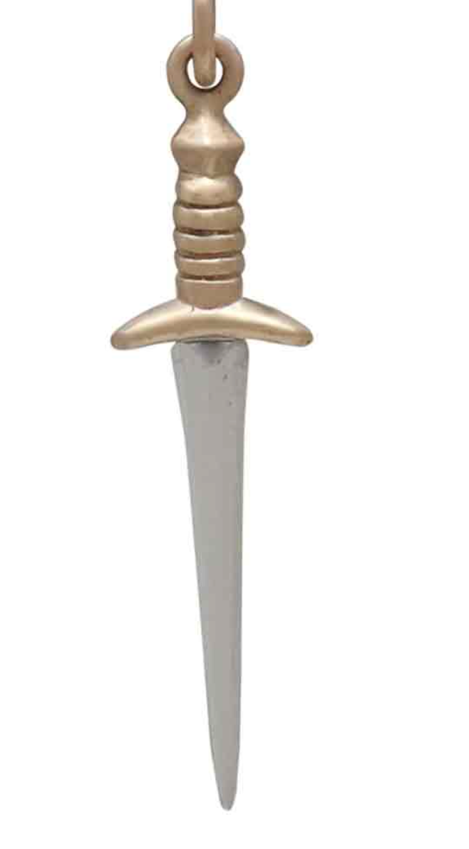 Dagger Medium Necklace - Sterling/Bronze