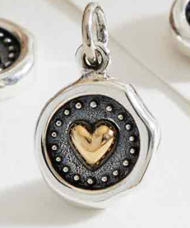 Heart Wax Seal Necklace - Sterling/Bronze