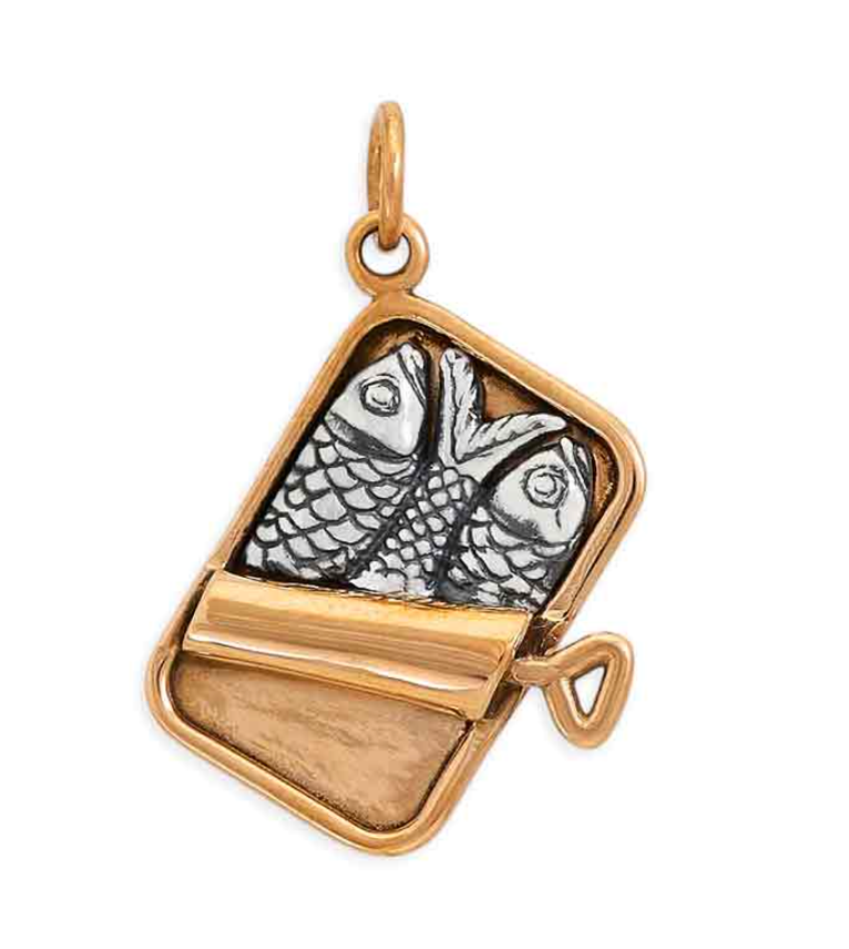Sardine Tin Necklace - Sterling/Bronze