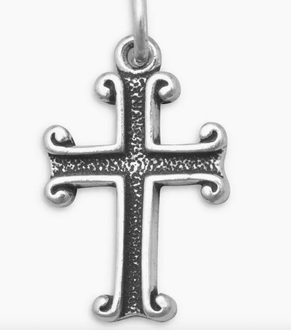Edged Cross Necklace - Sterling