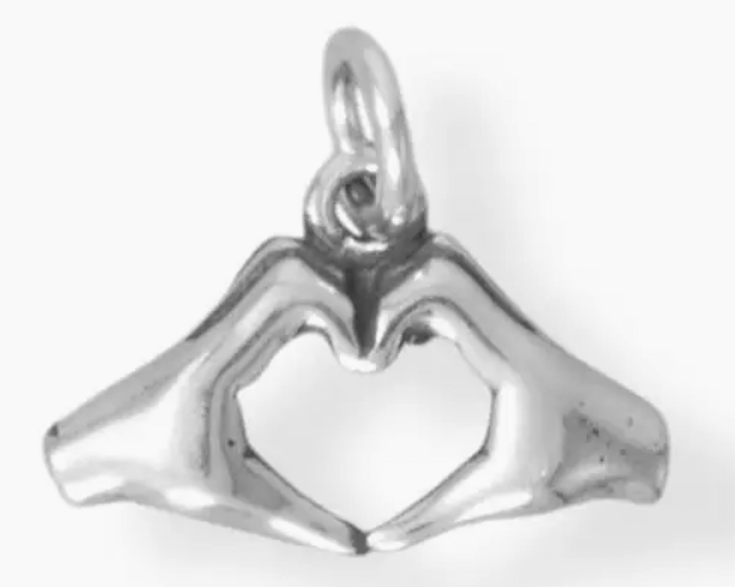 Heart Hands Necklace - Sterling
