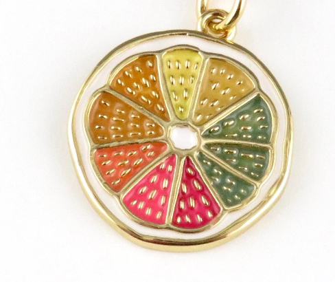 Colorful Citrus Slice Necklace - GF