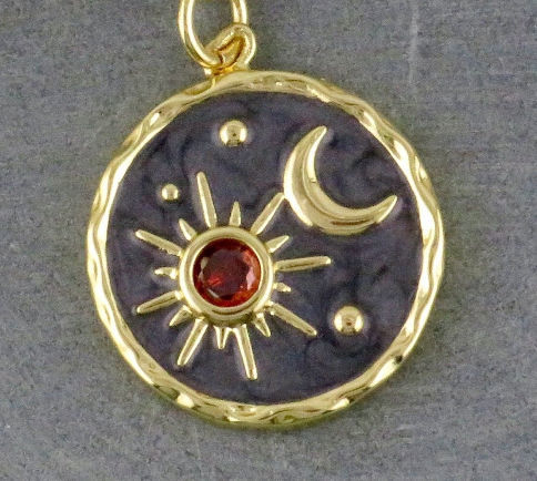 Celestial Disc Necklace - GF/Gray