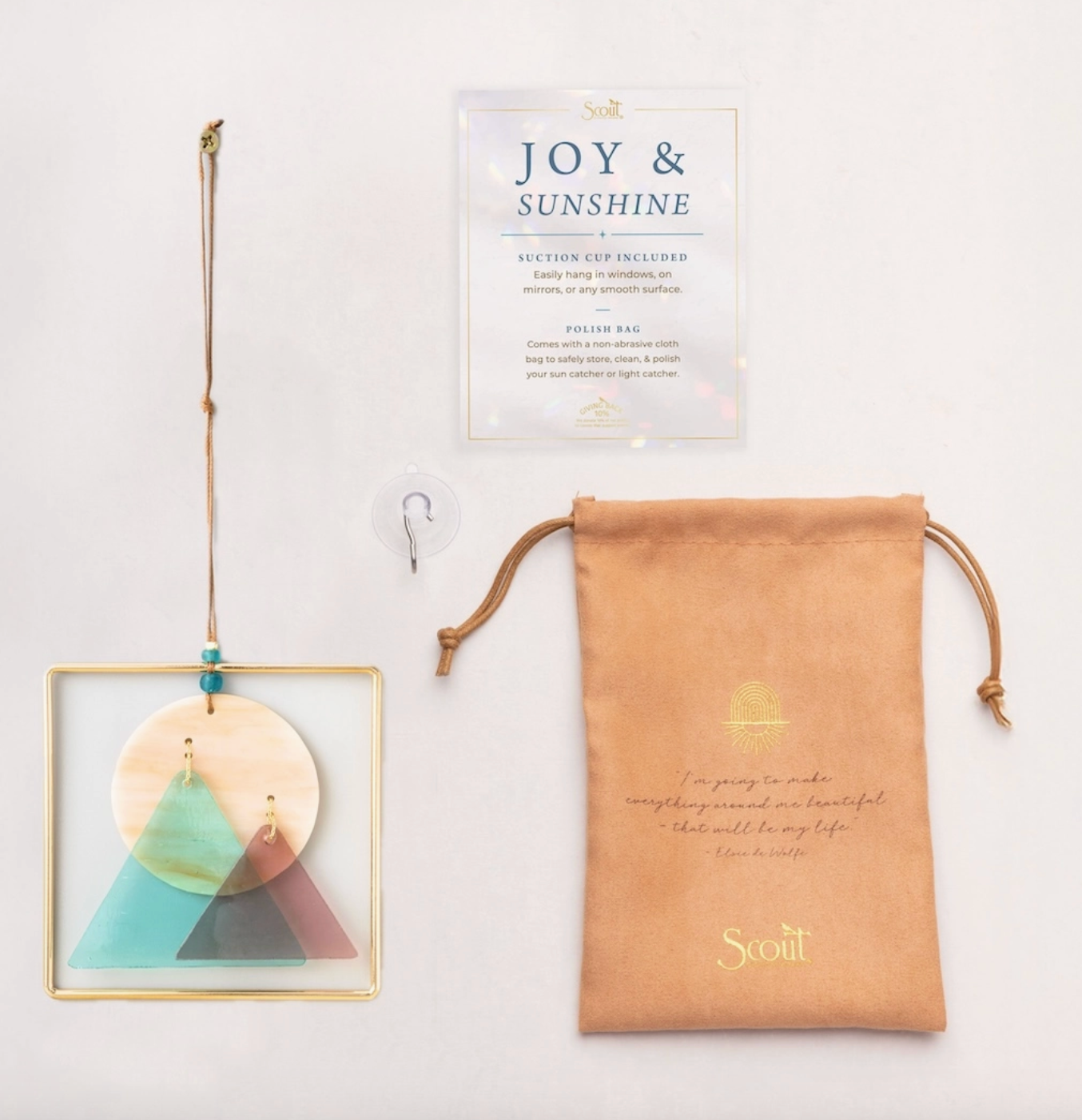 Stained Glass Light Catcher - Sunset Mountains