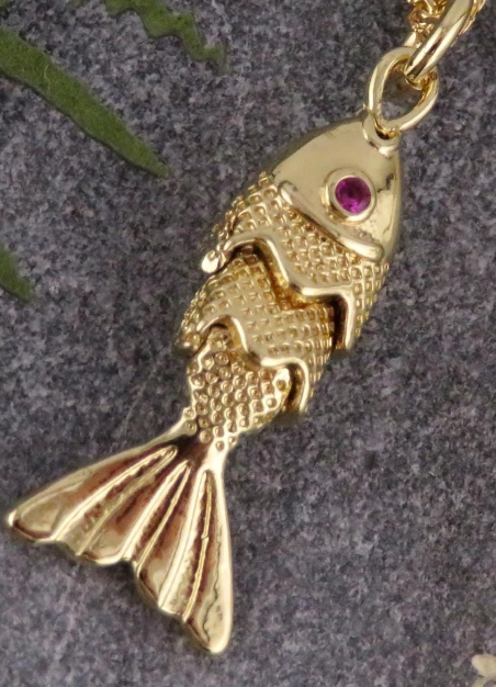 Small Gold Fish Necklace