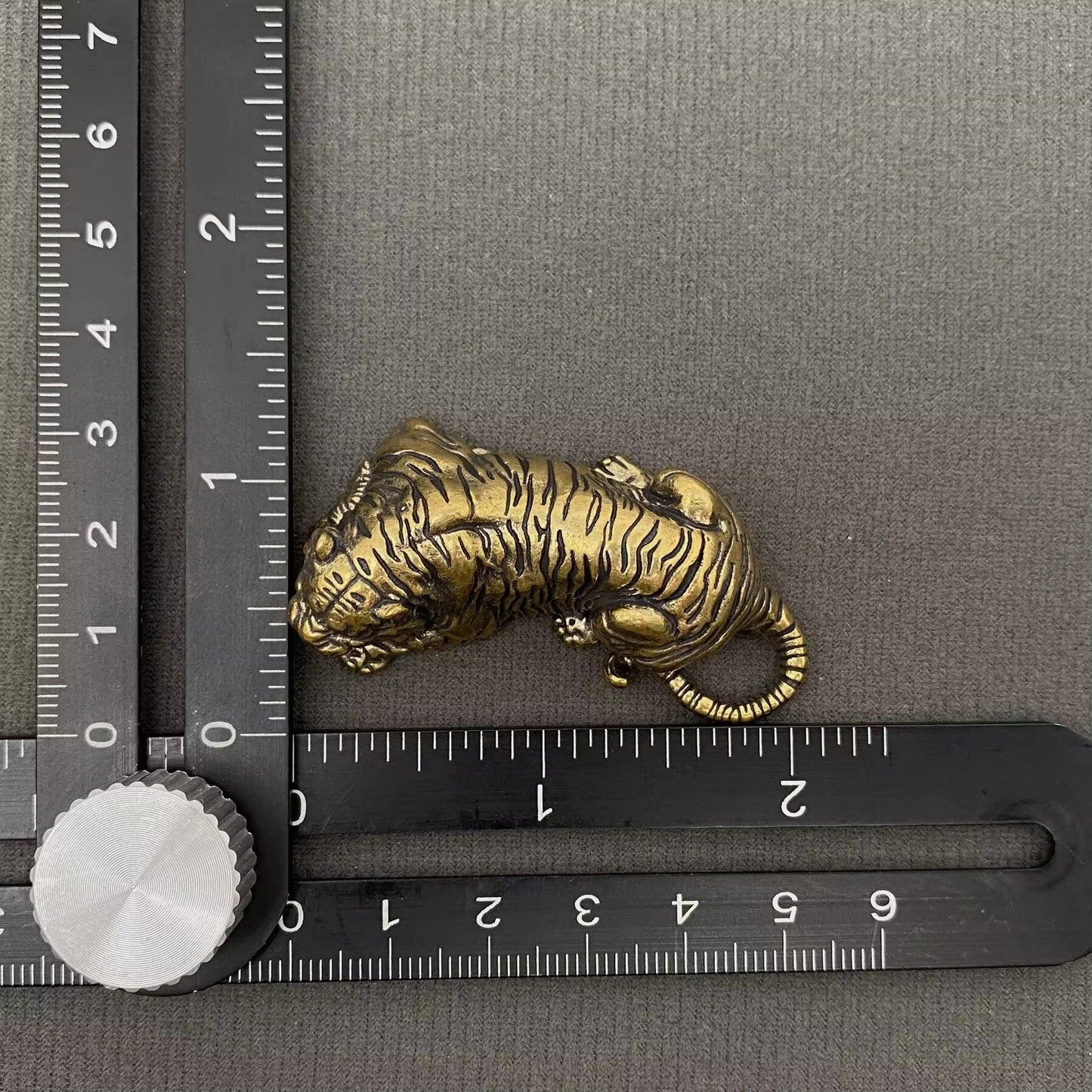 Lying Tiger Brass Mini Figurine - Desktop Ornament/Decor