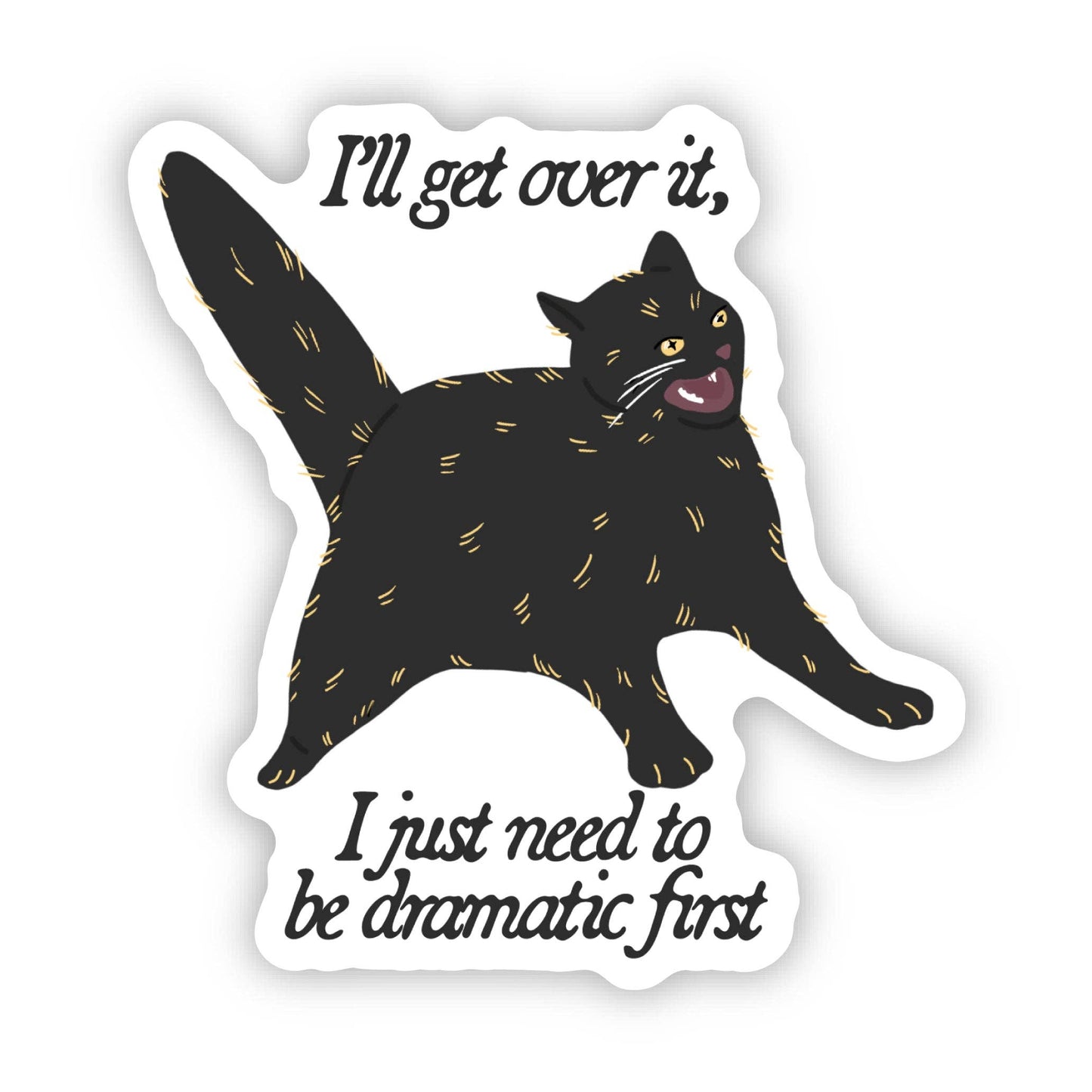 Dramatic Black Cat Sticker