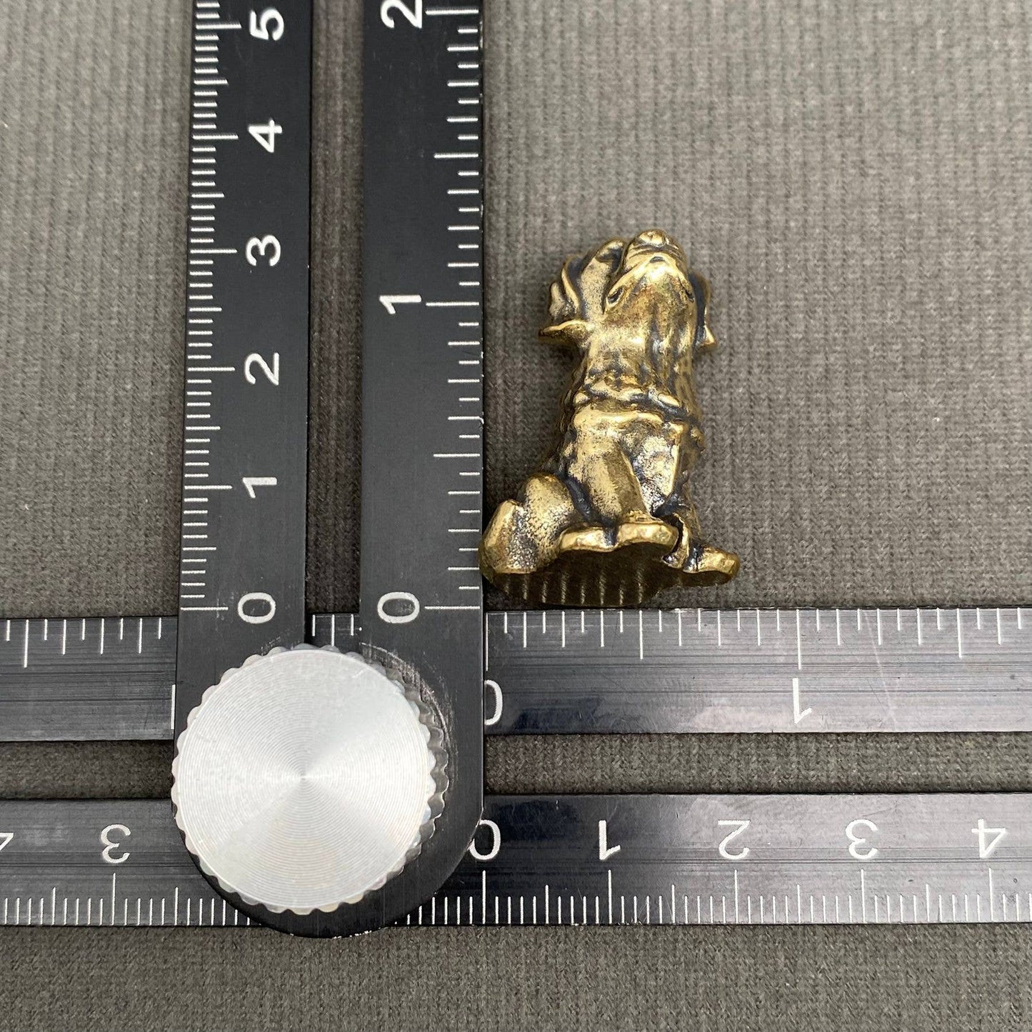 Sitting Dog Brass Mini Figurine - Desktop Ornament/Decor
