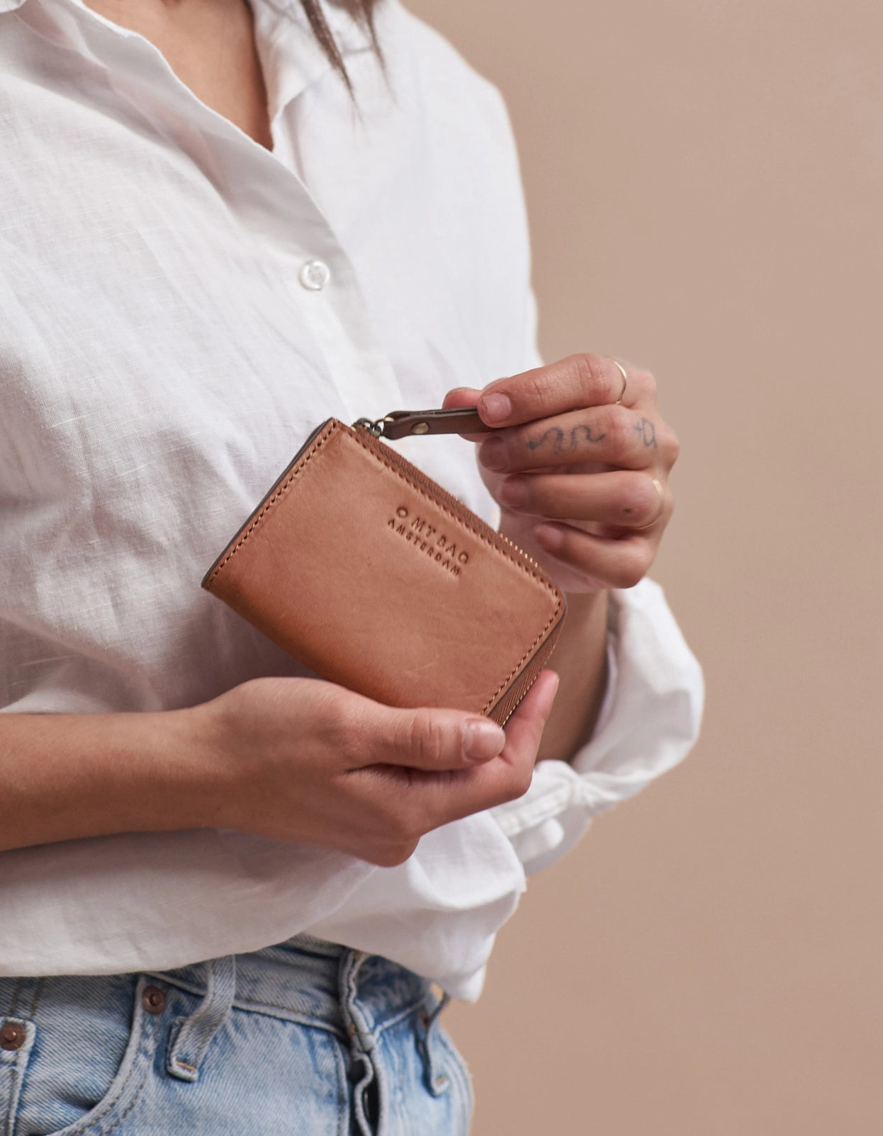 Leather Coin Purse Coco - Cognac Classic Leather