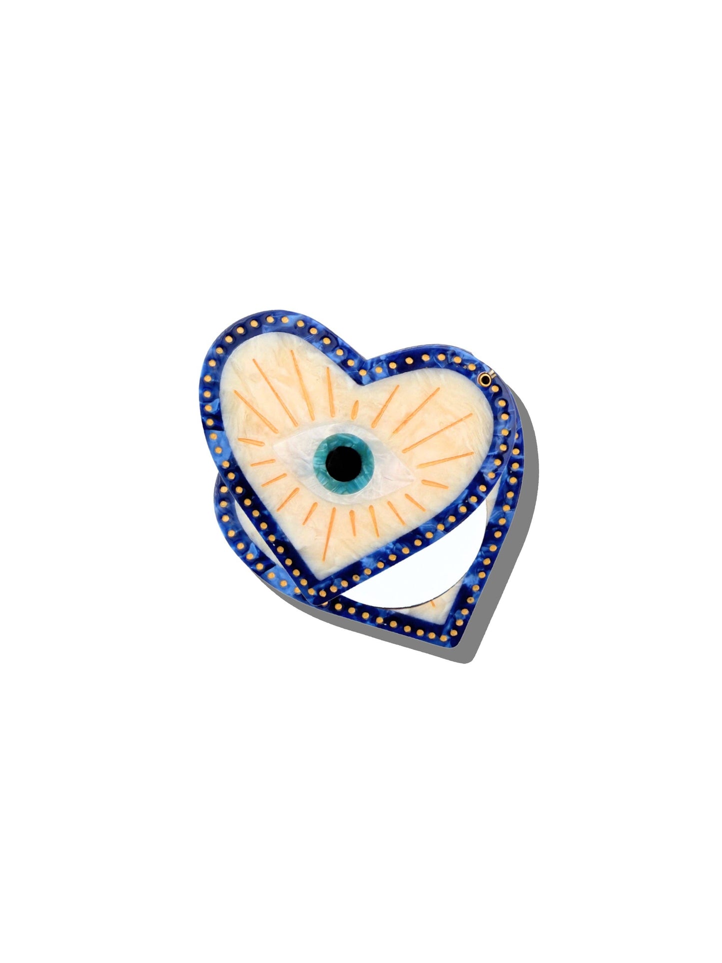 Hand-painted Coastal Lucky Eye Compact Mirror | Eco-Friendly