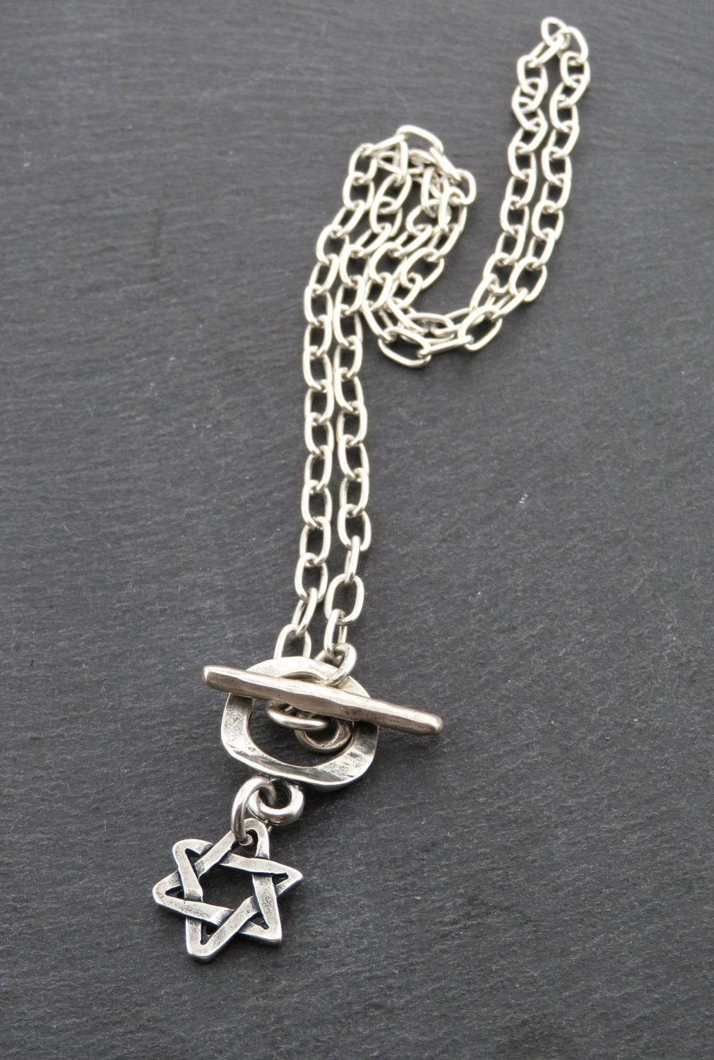 Silver Jewish Star Necklace, Jewish Star Necklace, Silver Magen David Necklace, Star of David, Judaic Star Necklace, Silver Star of David