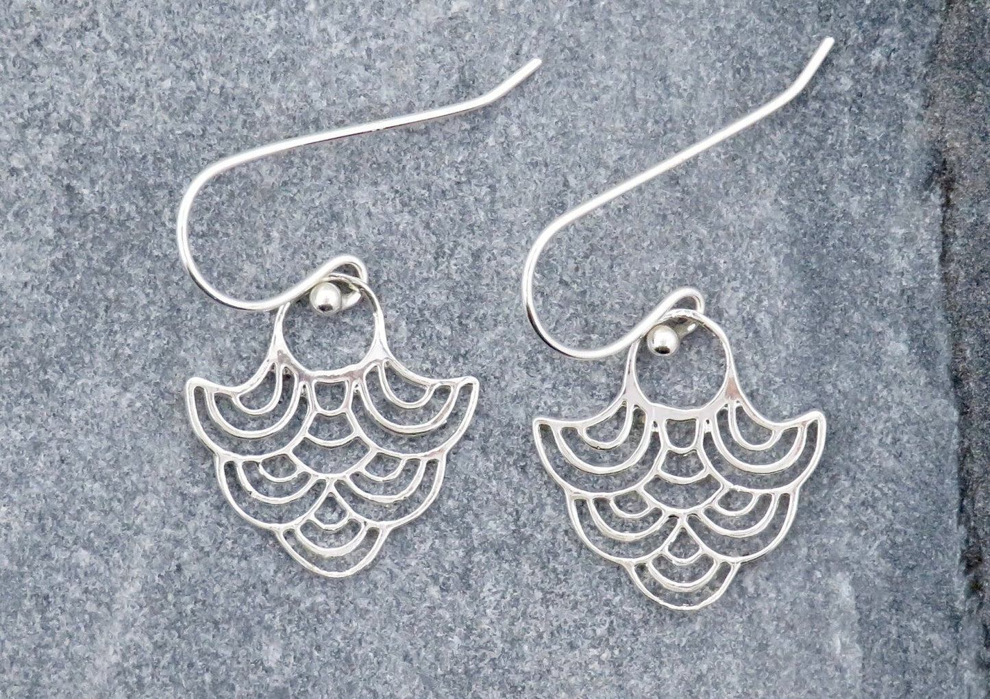 Sterling Drop Earrings | Unique Silver Earrings | Tribal Earrings | Wavy Sterling Earrings | Lightweight Silver Earrings | Airy Earrings