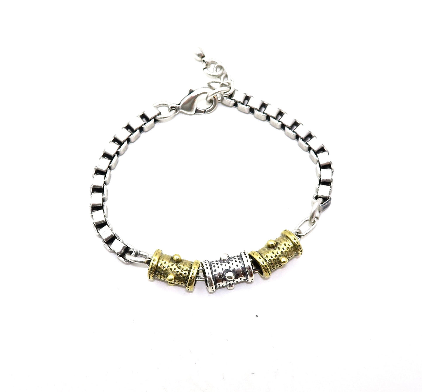 two tone chunky bracelet | gold silver bracelet | silver gold chunky bracelet | mixed metals bracelet