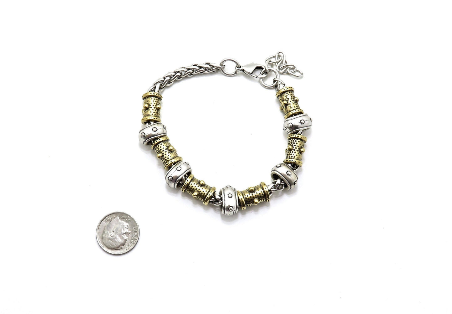 two tone chunky bracelet | gold silver bracelet | silver gold chunky bracelet | mixed metals bracelet