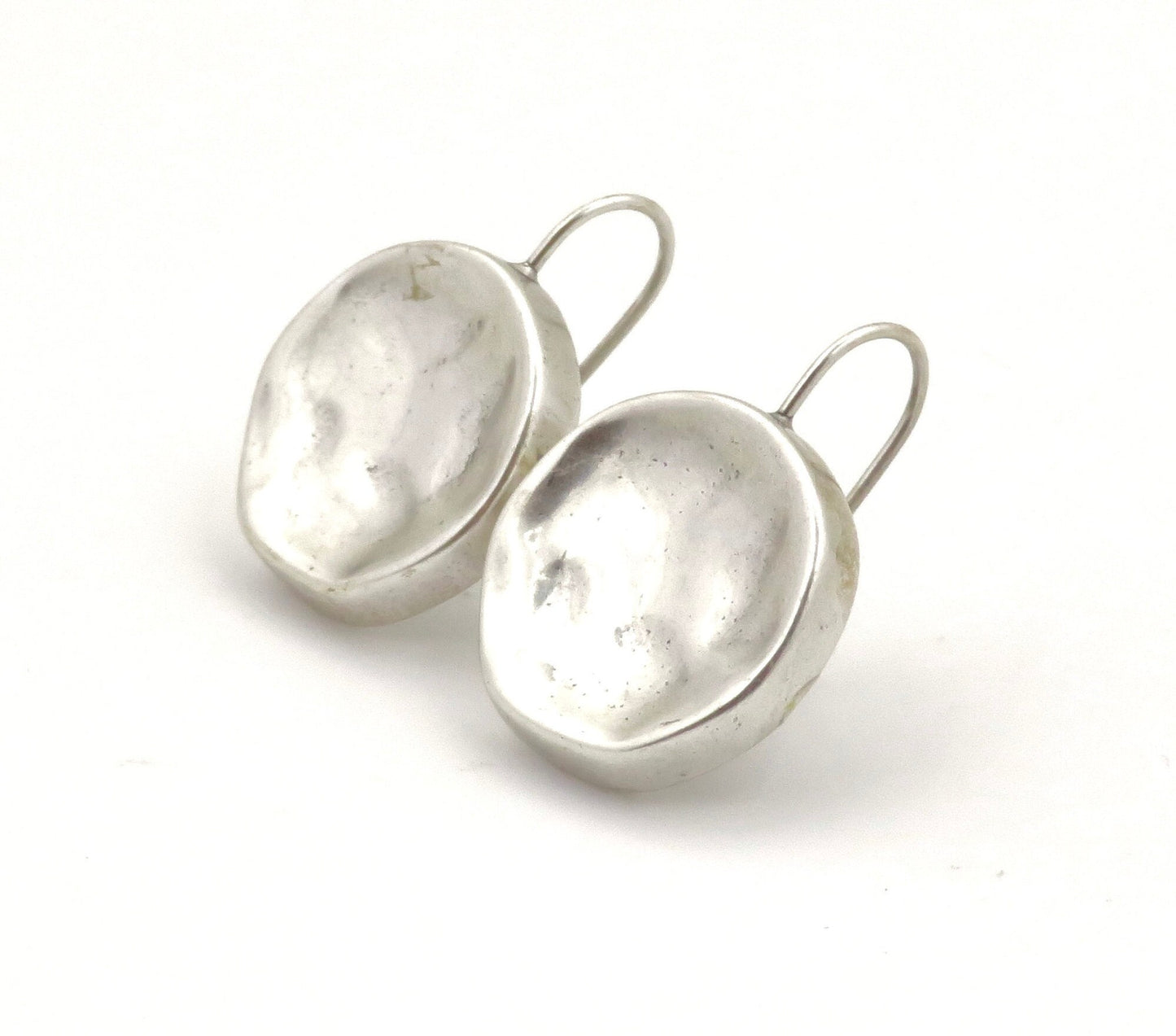 Hammered Silver Earrings | Silver Disc Earrings | Everyday Silver Earrings | Hammered Round Silver Earrings | Simple Silver Earrings