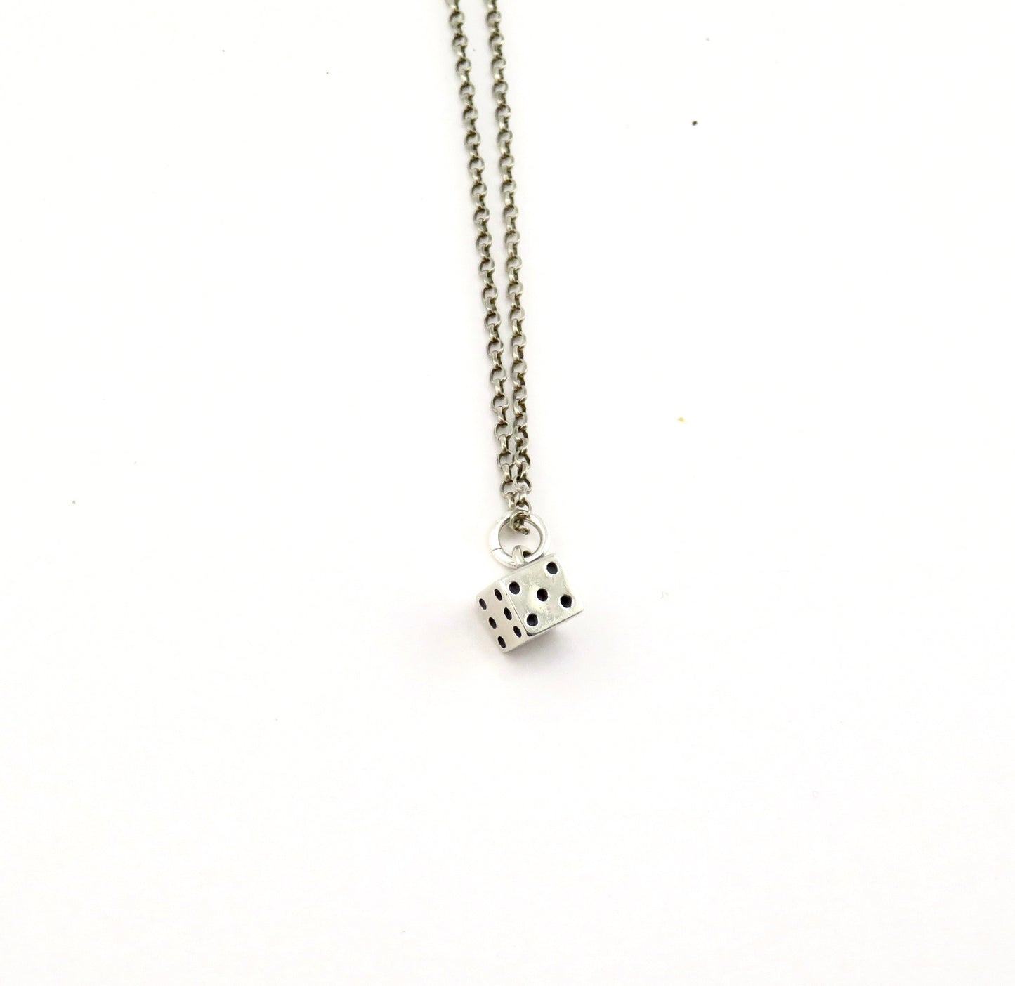 Sterling Dice Earrings | Silver Dice Pendant | Sterling Game Dice Earrings | Silver 3D Dice Earrings | Square Silver Dice Earrings