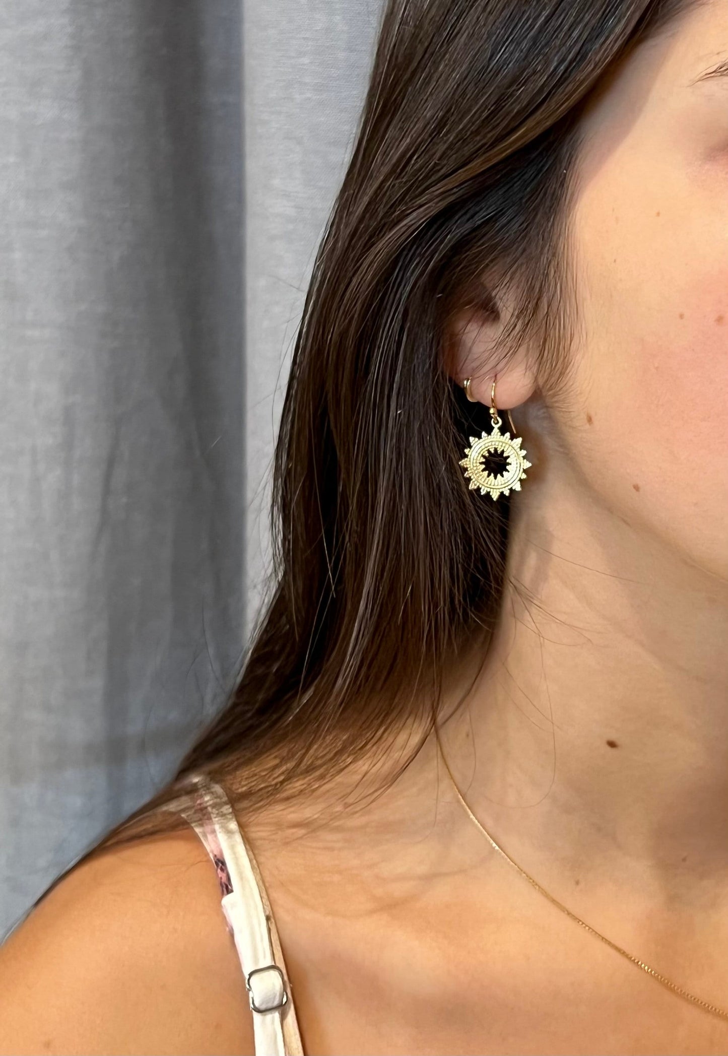 Gold Mandala Earrings | Gold Geometric Earrings | Geometric Gold Earrings | Gold Starburst Earrings | Open Mandala Earrings | Gold SunBursts