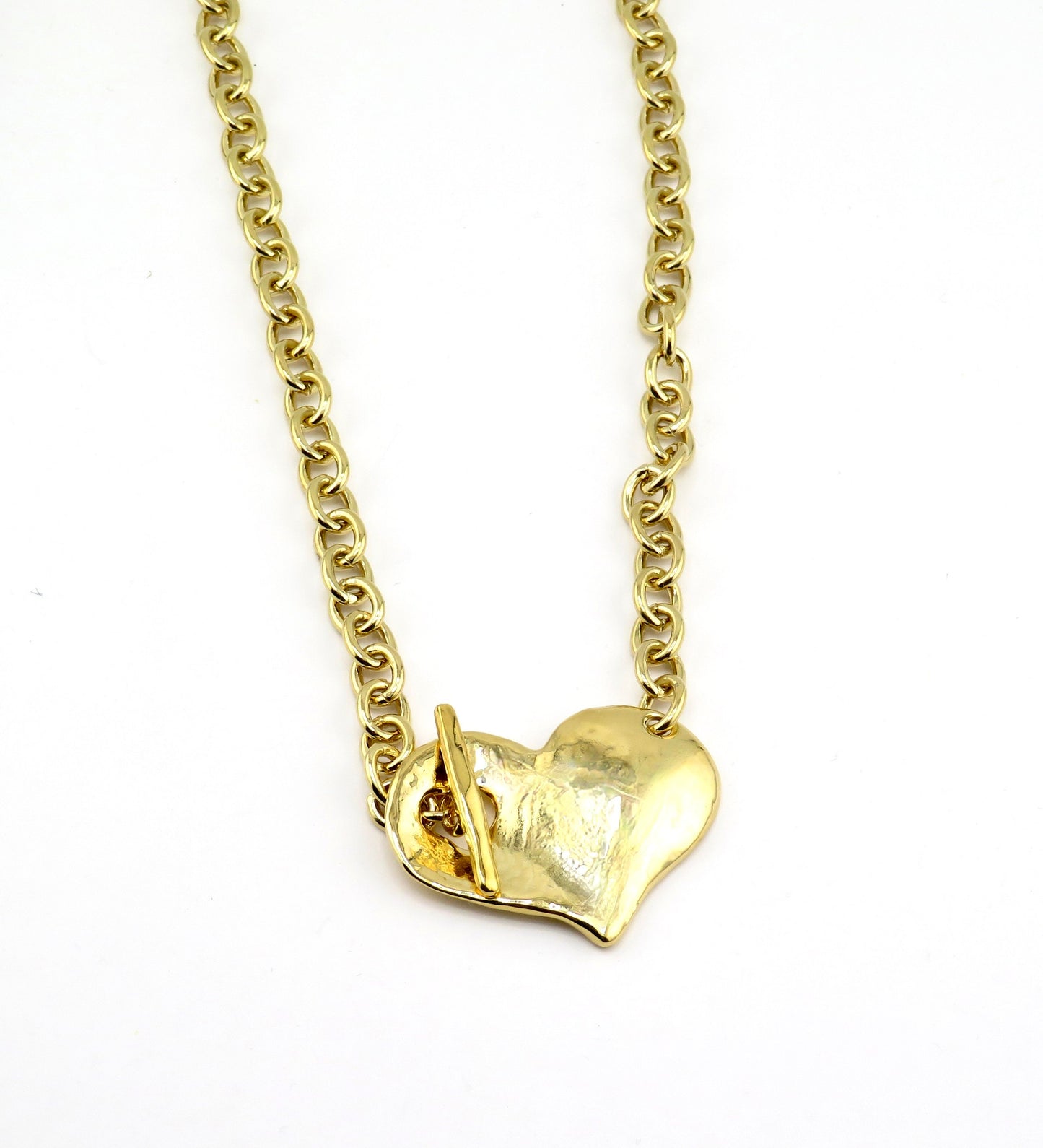 Gold Heart in Front Necklace